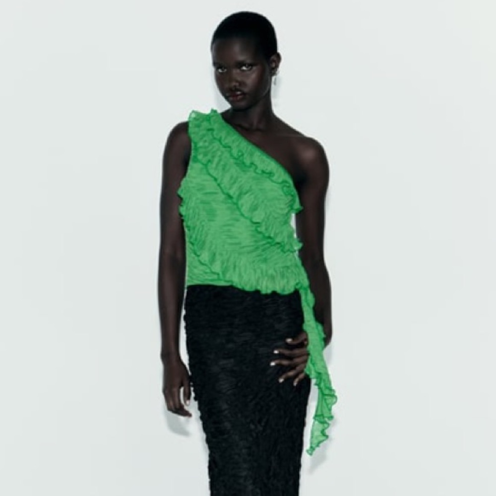 Zara Pleated Asymmetric Top